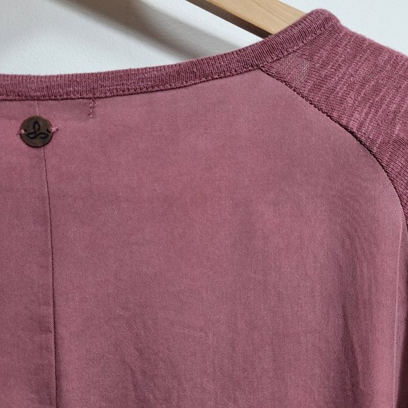 Prana Hensley Organic Cotton Long Sleeve Purple Shirt Women's sz Large - Picture 4 of 7